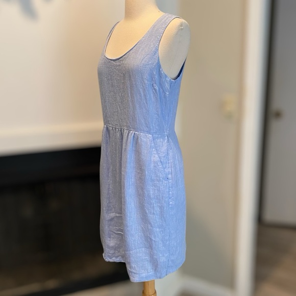 Light Blue Sleeveless Dress w/ Pockets - Picture 2 of 5